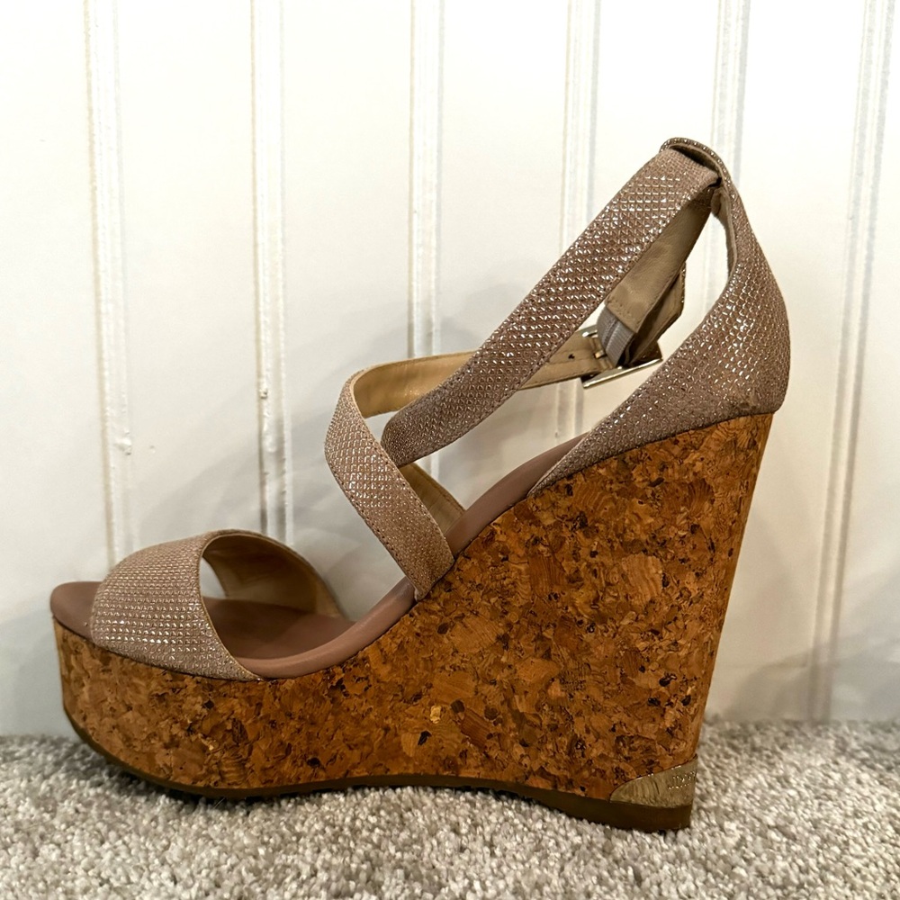 Jimmy Choo | Portia 120 | Powder Pink Glitter Mesh | 36 1/2 - Picture 7 of 11